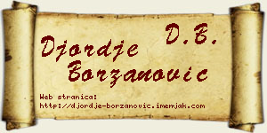 Đorđe Borzanović vizit kartica